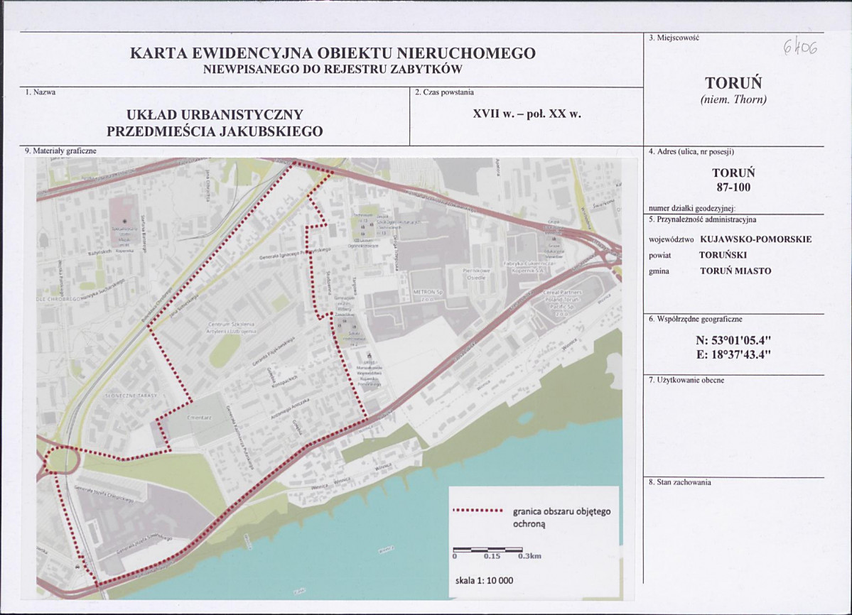 Karta obiektu niewpisanego do rejestru, skan nr 1