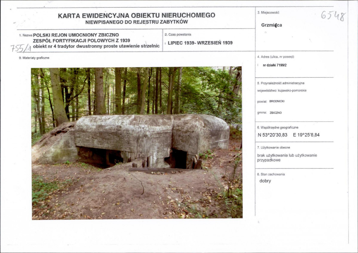 KEZN - Karta obiektu niewpisanego do rejestru, skan nr 1