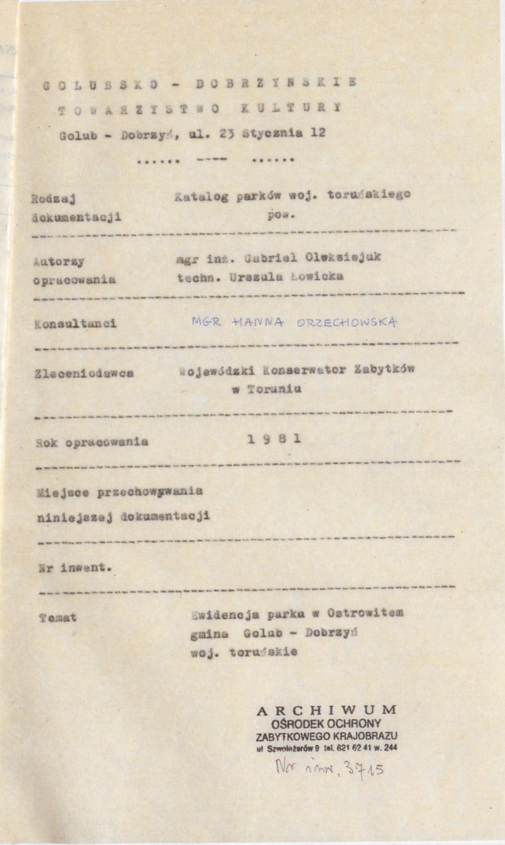 Ewidencja parkowa, skan nr 4