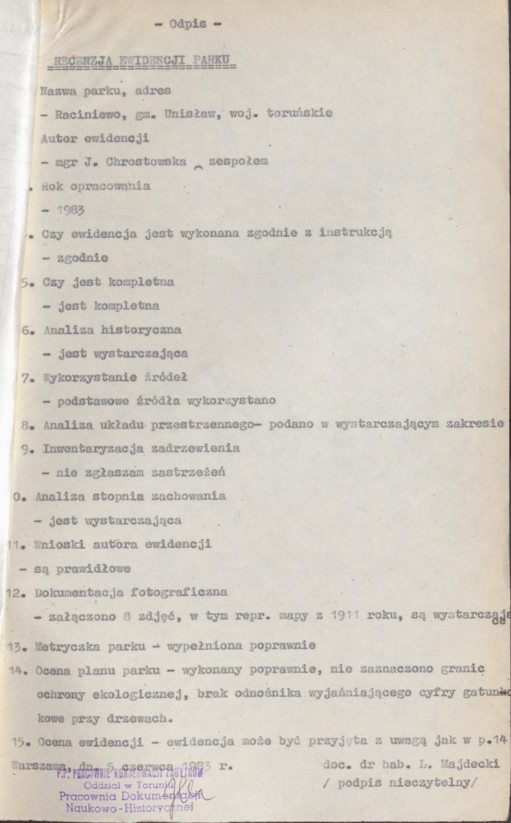 Ewidencja parkowa, skan nr 4