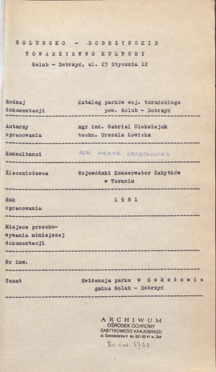 Ewidencja parkowa, skan nr 4