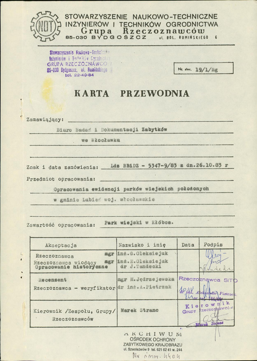 EP - Ewidencja parkowa, skan nr 4