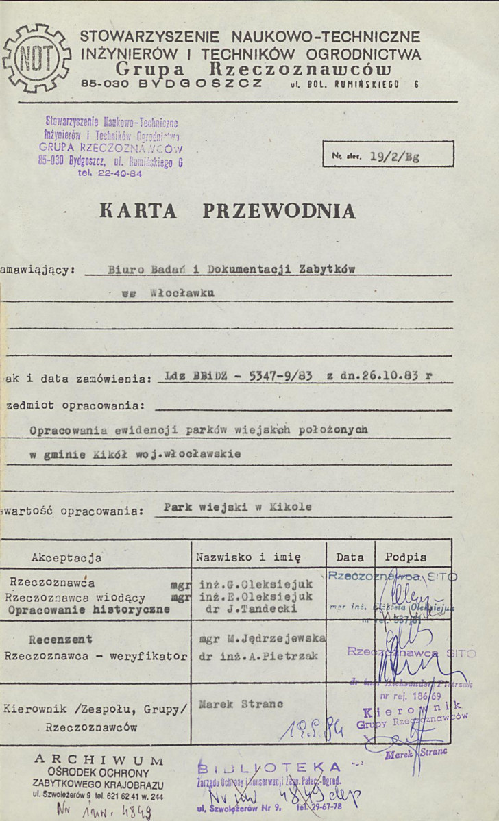 EP - Ewidencja parkowa, skan nr 4