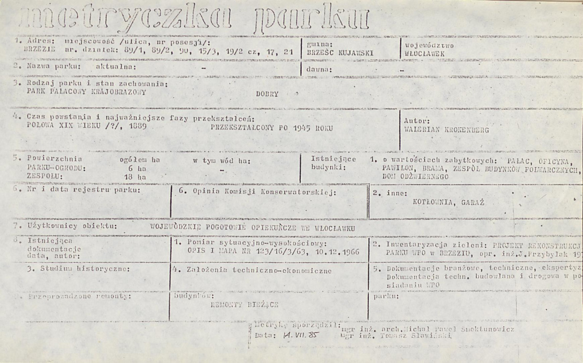 Ewidencja parkowa, skan nr 6