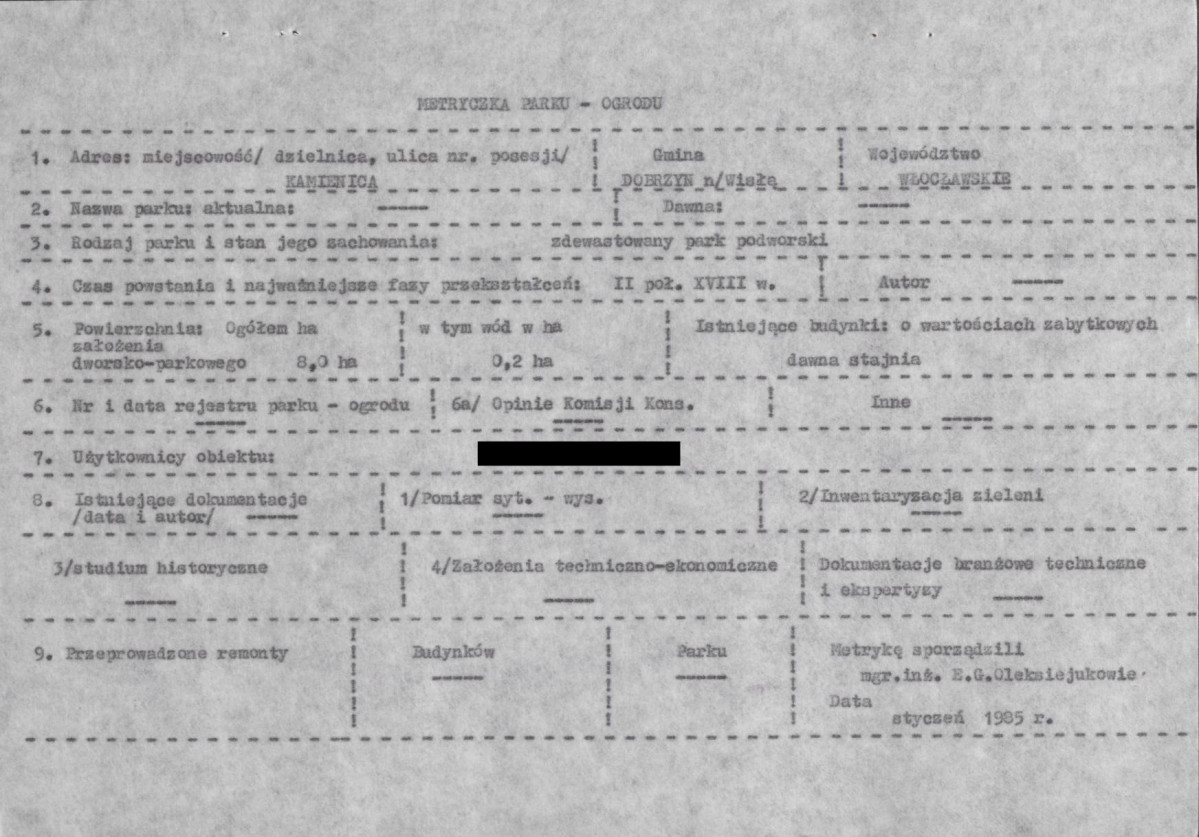 Ewidencja parkowa, skan nr 6