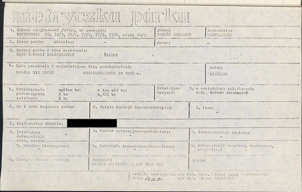 Ewidencja parkowa, skan nr 6