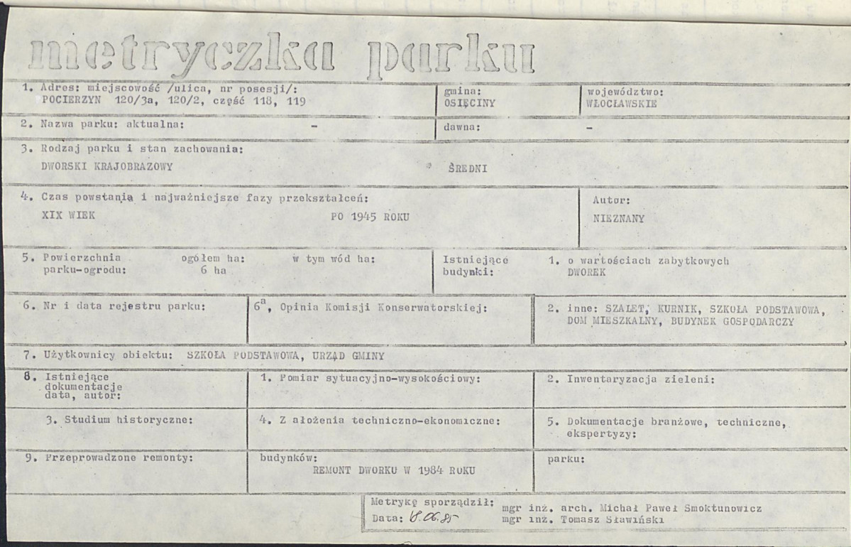 EP - Ewidencja parkowa, skan nr 6