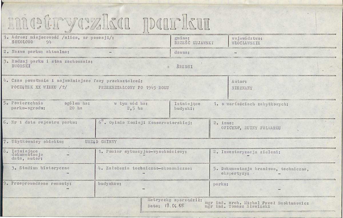 EP - Ewidencja parkowa, skan nr 6