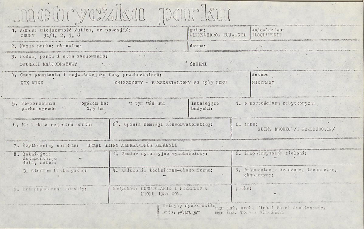 Ewidencja parkowa, skan nr 6