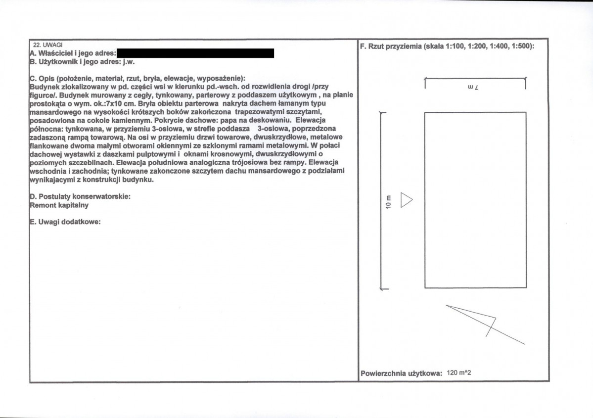KEZN - Karta obiektu niewpisanego do rejestru, skan nr 2
