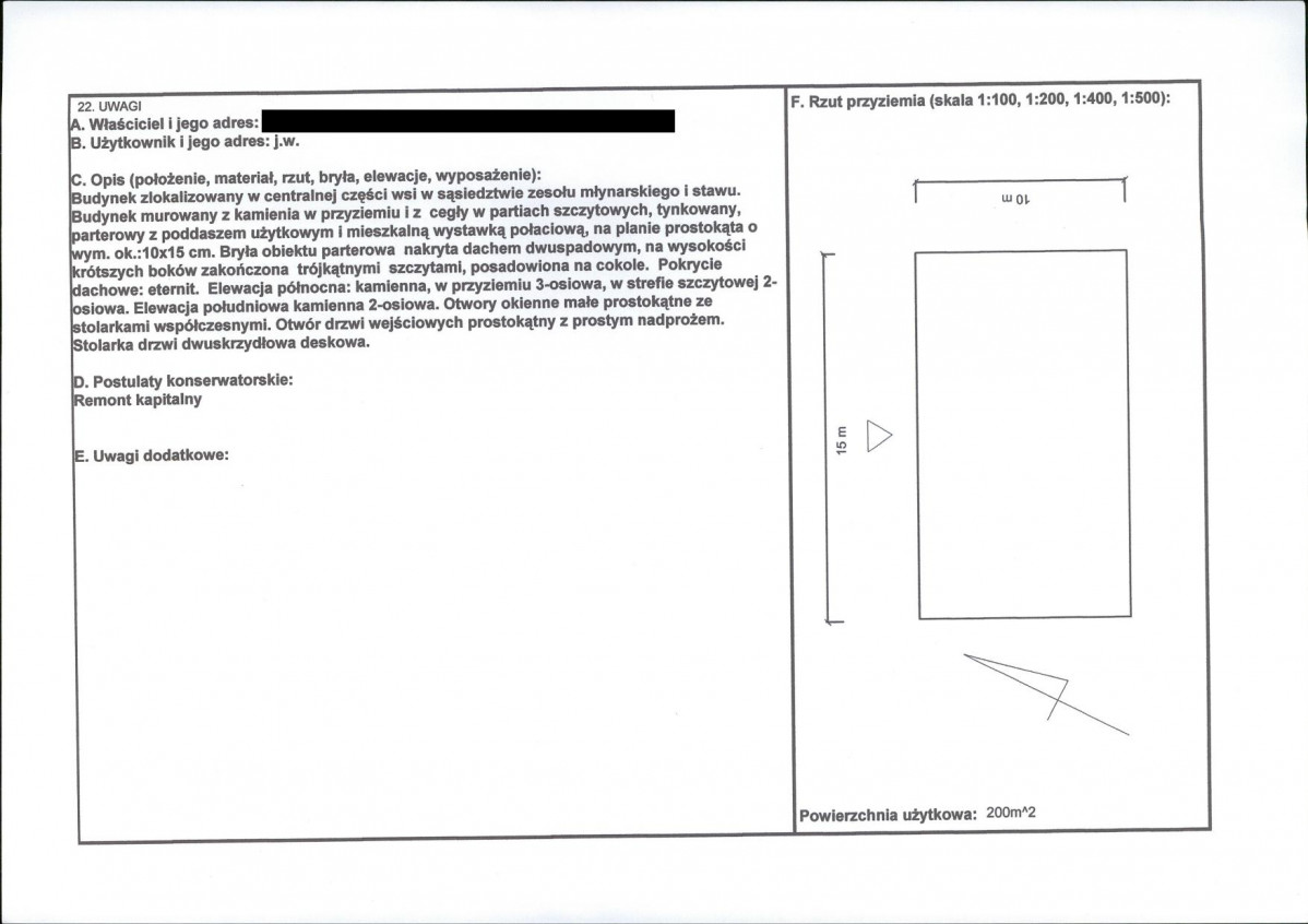 KEZN - Karta obiektu niewpisanego do rejestru, skan nr 2