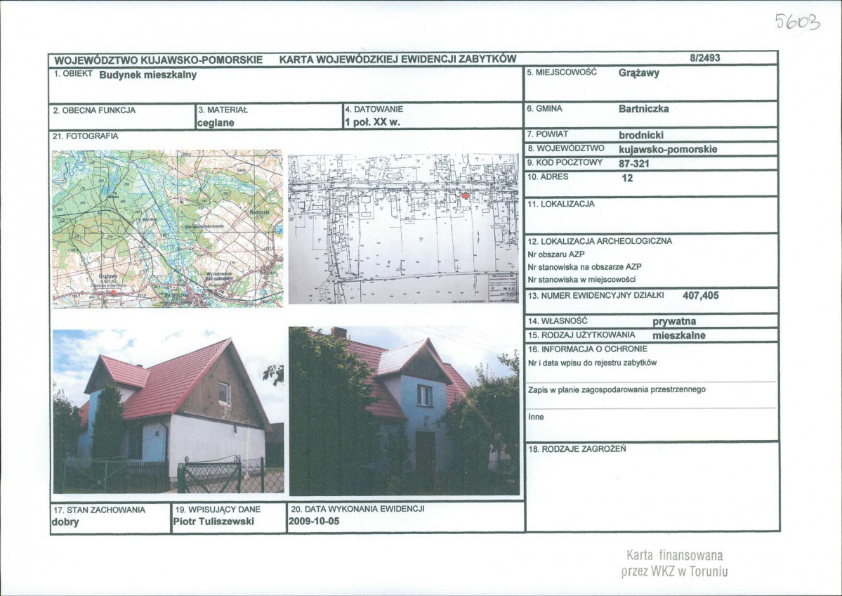 KEZN - Karta obiektu niewpisanego do rejestru, skan nr 1