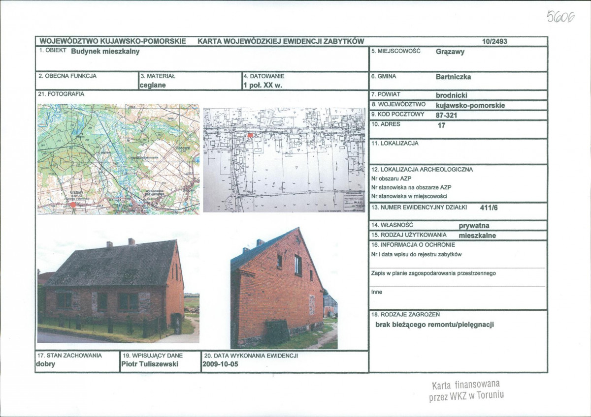 KEZN - Karta obiektu niewpisanego do rejestru, skan nr 1