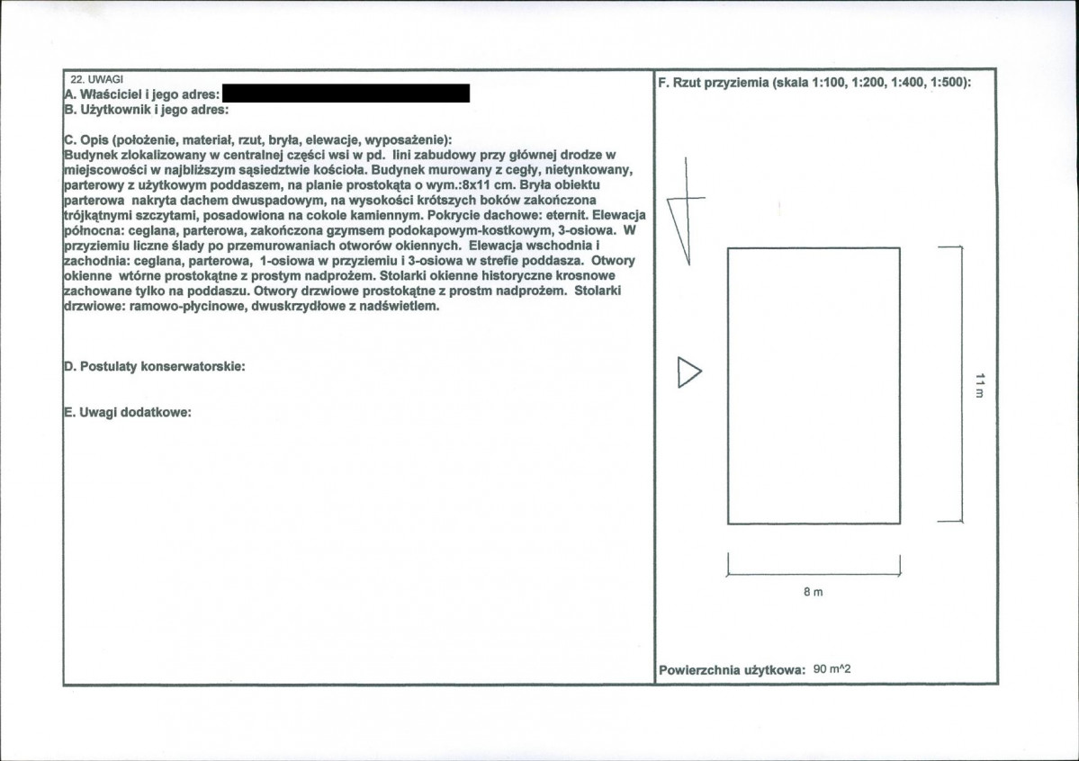 KEZN - Karta obiektu niewpisanego do rejestru, skan nr 2
