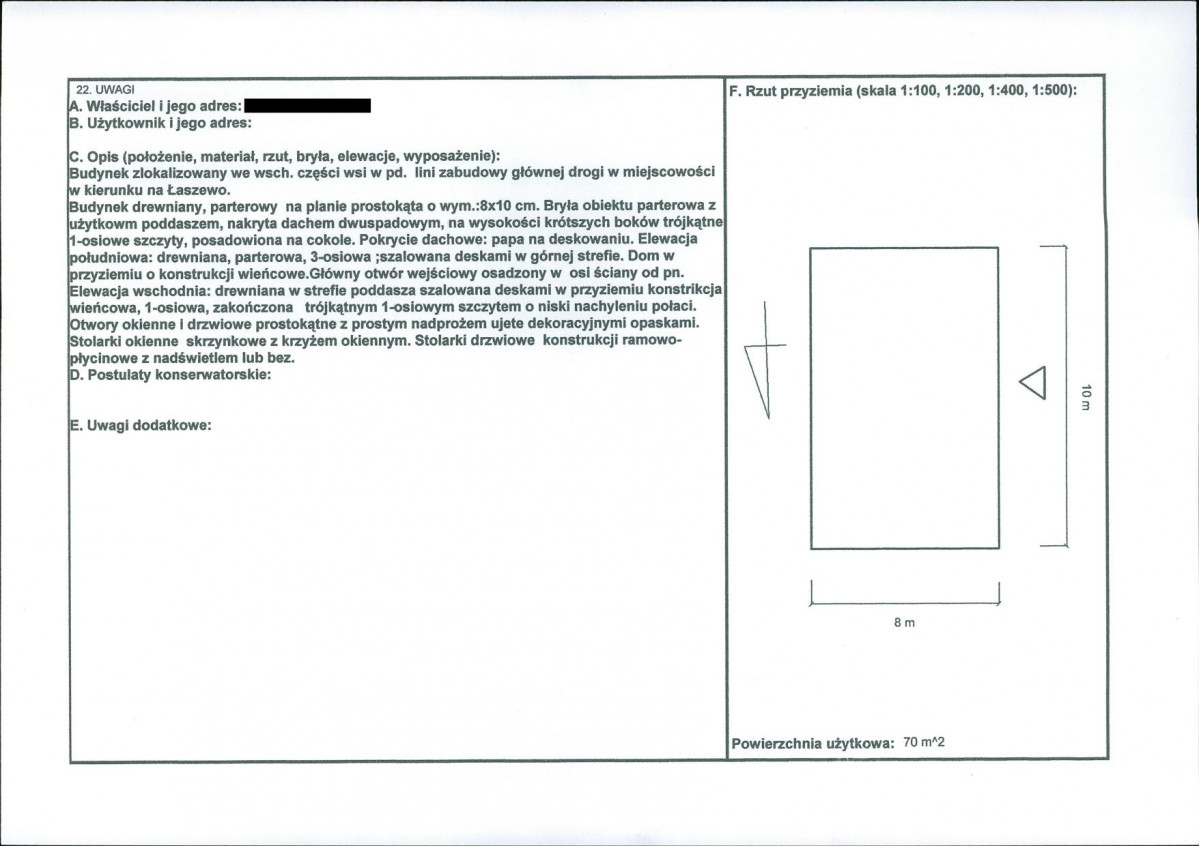 KEZN - Karta obiektu niewpisanego do rejestru, skan nr 2