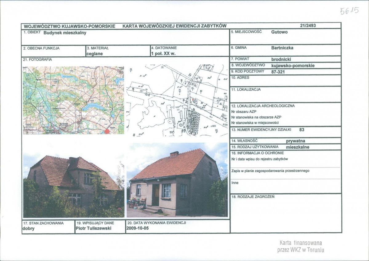 KEZN - Karta obiektu niewpisanego do rejestru, skan nr 1