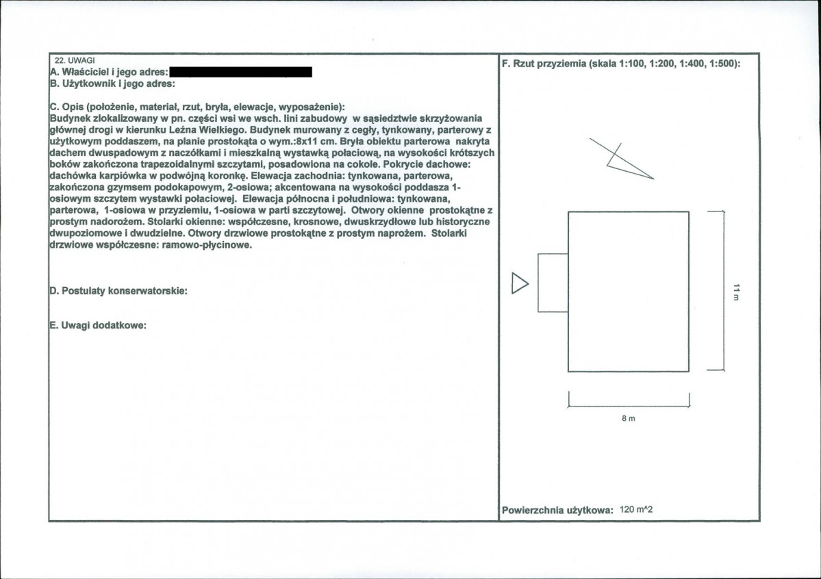 KEZN - Karta obiektu niewpisanego do rejestru, skan nr 2