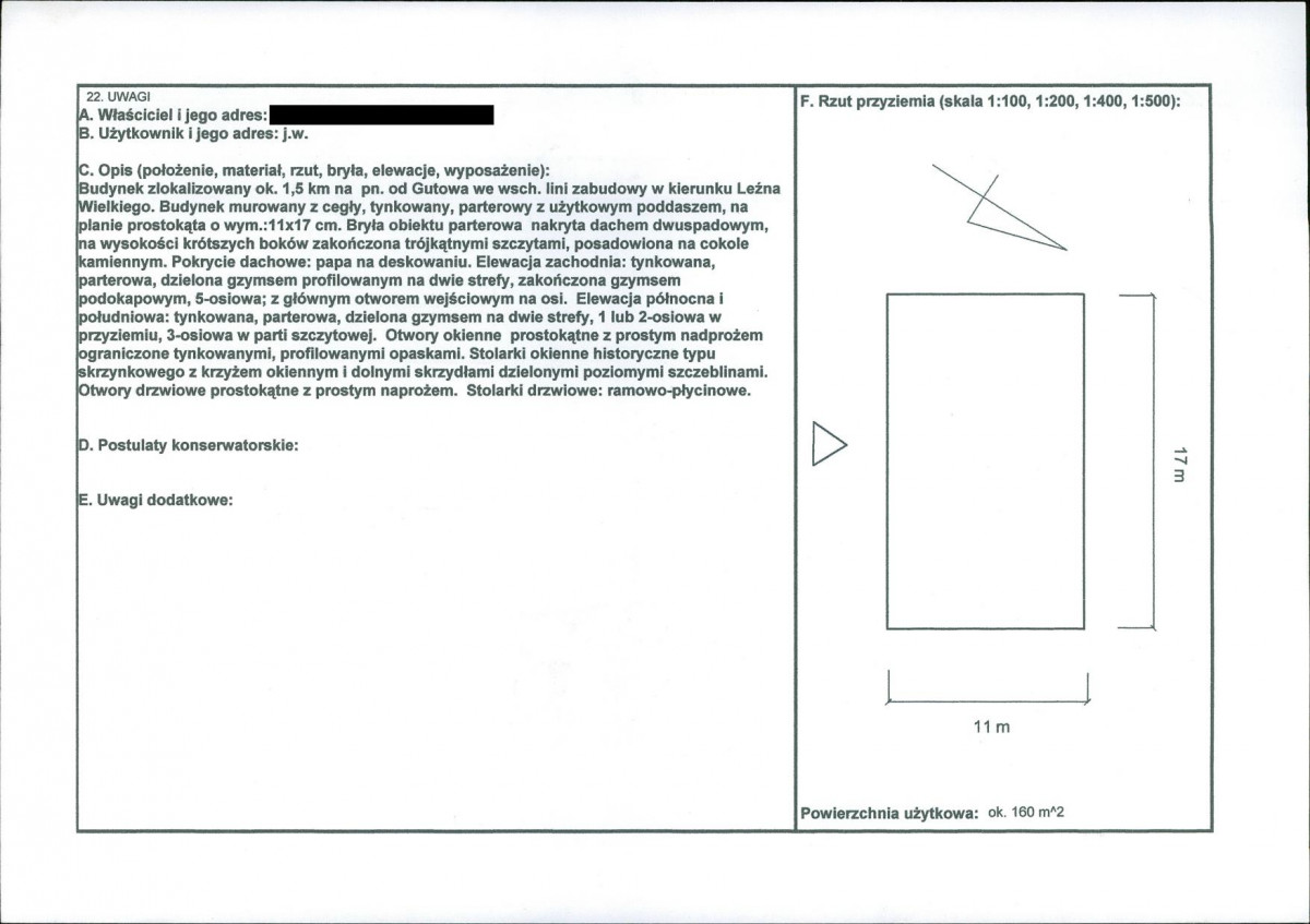 KEZN - Karta obiektu niewpisanego do rejestru, skan nr 2