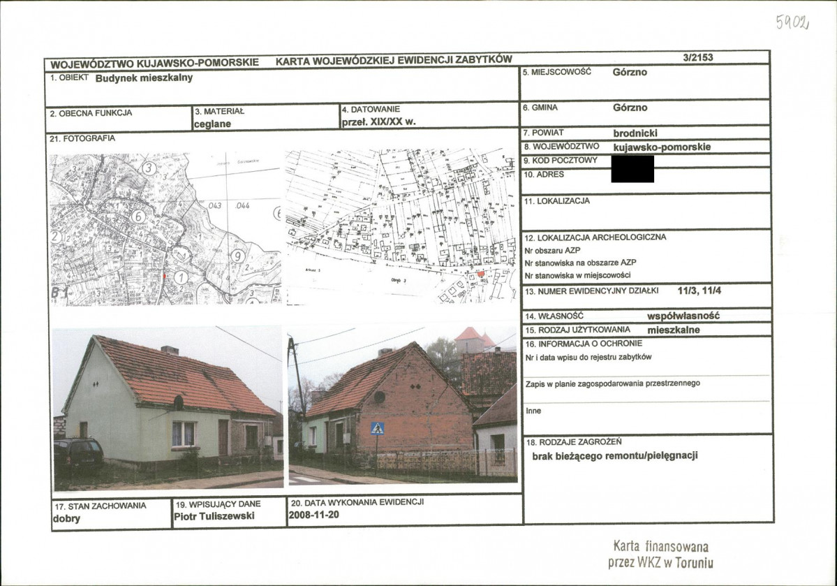 KEZN - Karta obiektu niewpisanego do rejestru, skan nr 1
