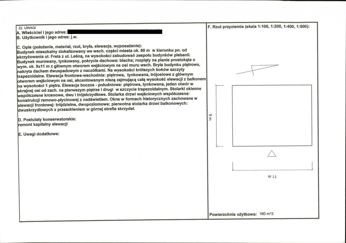 KEZN - Karta obiektu niewpisanego do rejestru, skan nr 2