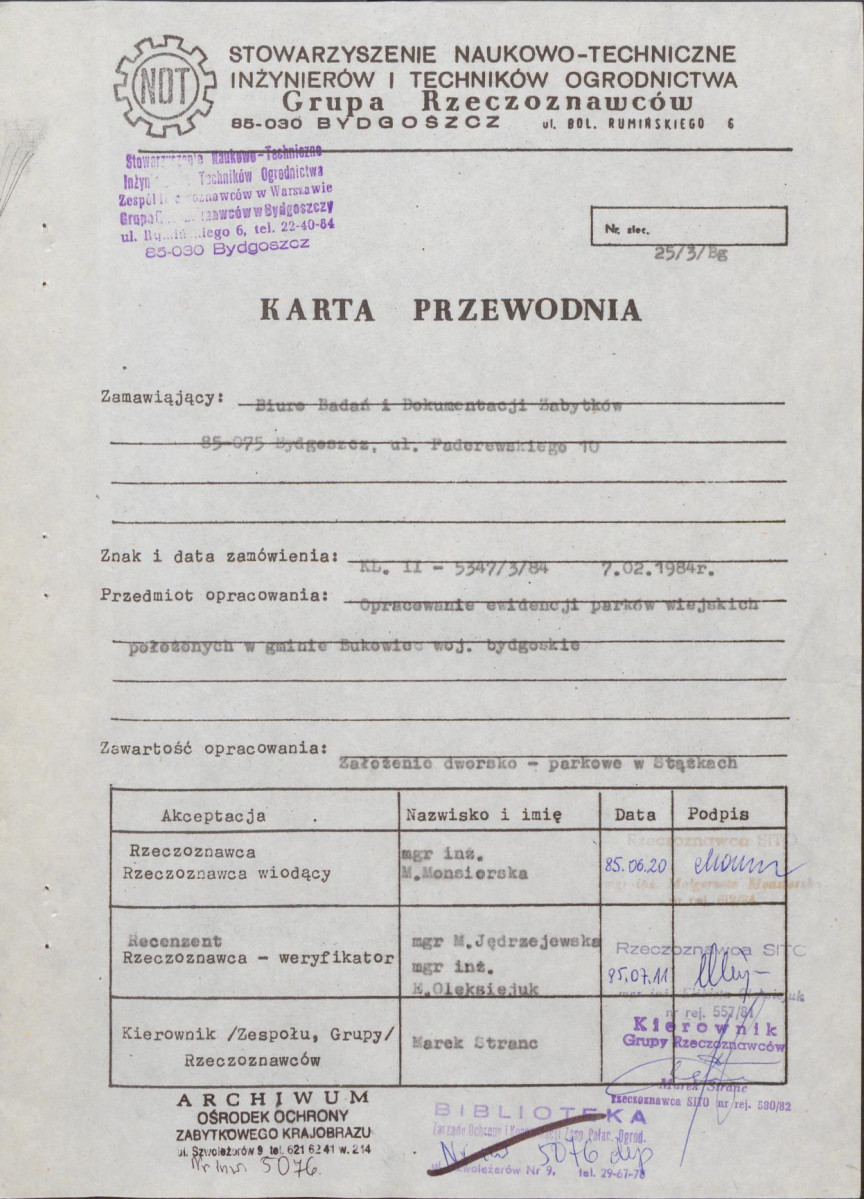 Ewidencja parkowa, skan nr 4