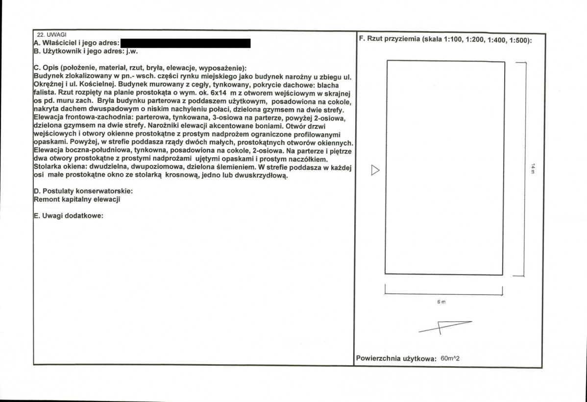 KEZN - Karta obiektu niewpisanego do rejestru, skan nr 2