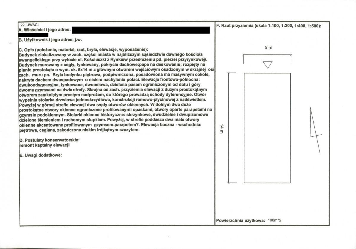KEZN - Karta obiektu niewpisanego do rejestru, skan nr 2