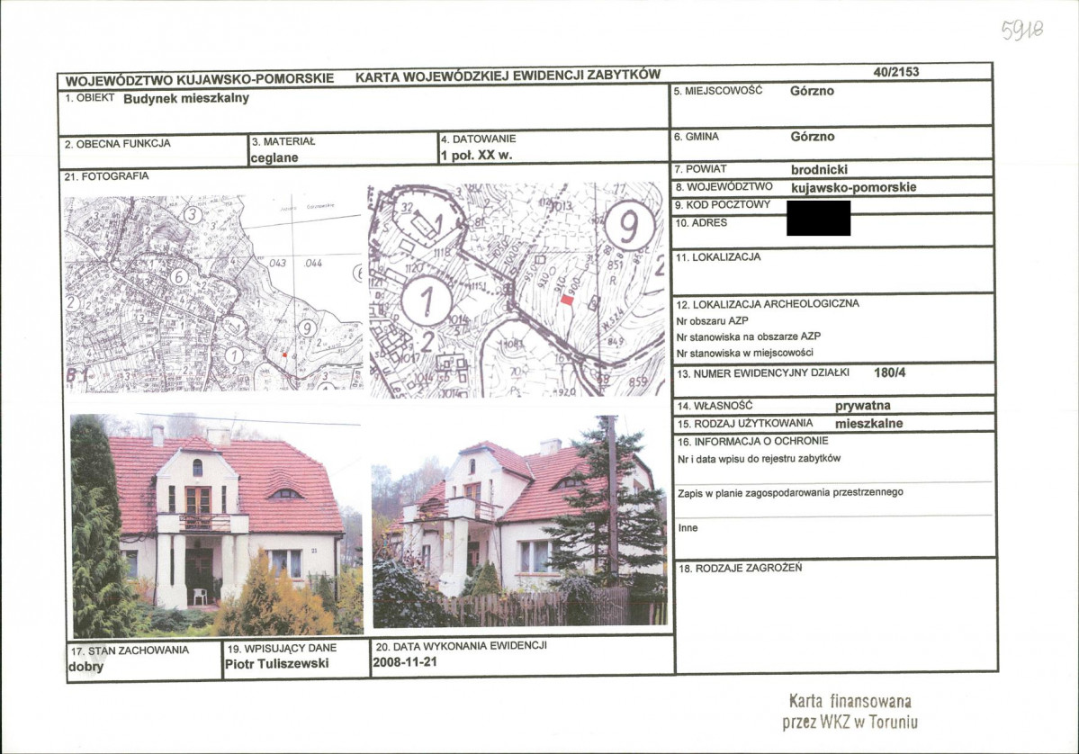 KEZN - Karta obiektu niewpisanego do rejestru, skan nr 1