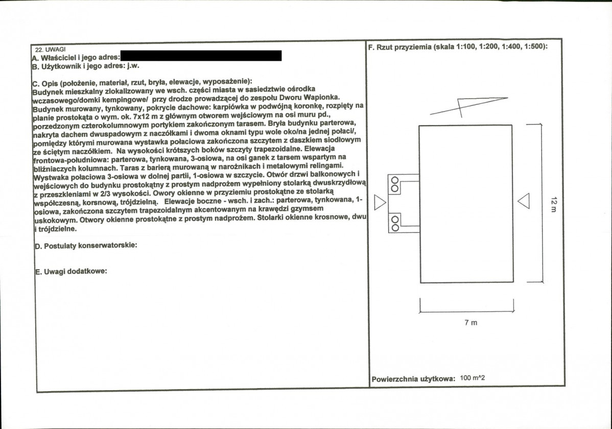 KEZN - Karta obiektu niewpisanego do rejestru, skan nr 2