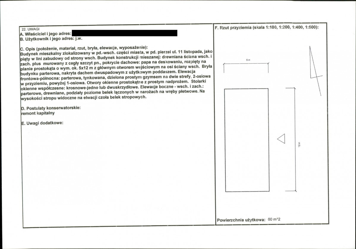 KEZN - Karta obiektu niewpisanego do rejestru, skan nr 2