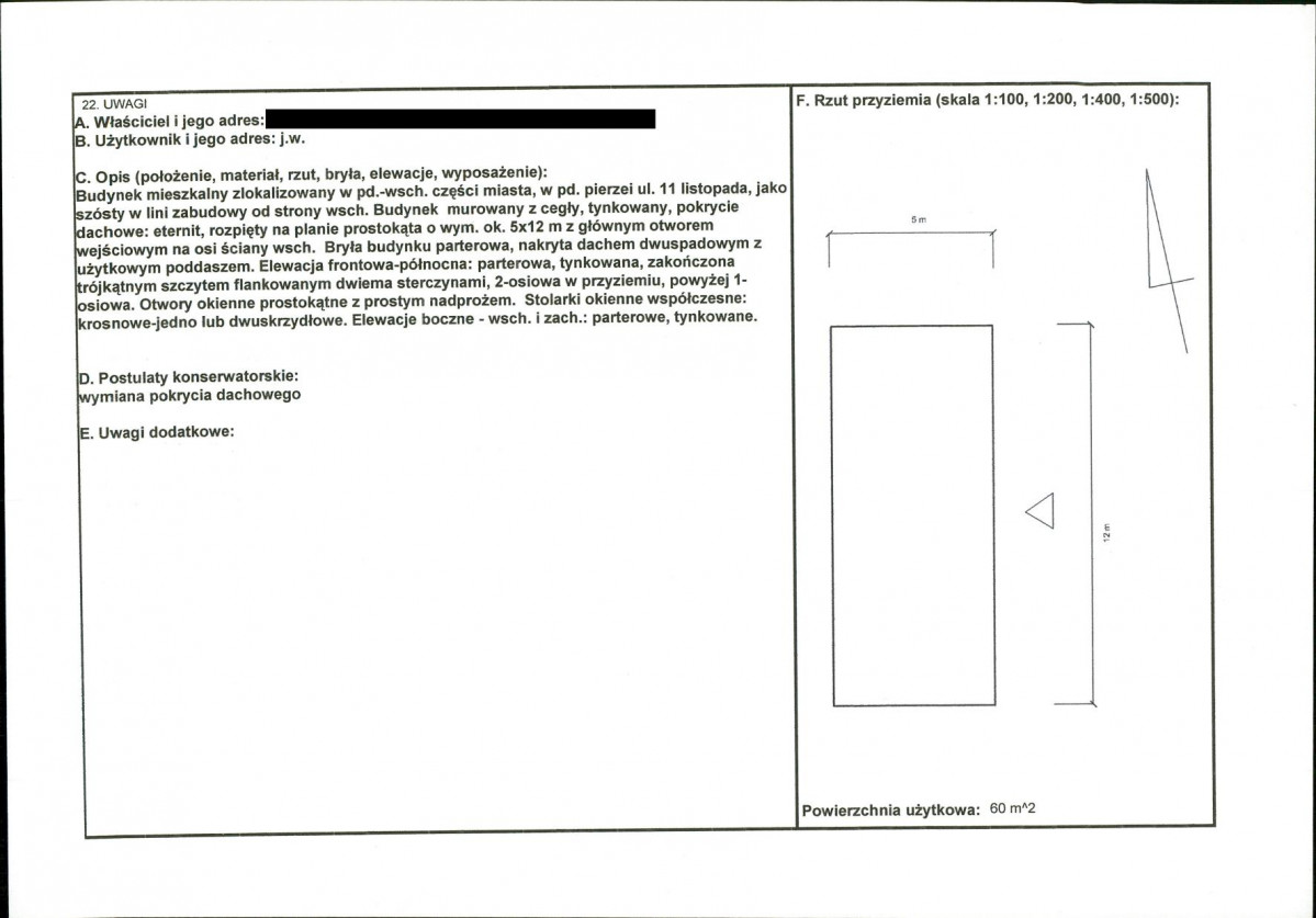 KEZN - Karta obiektu niewpisanego do rejestru, skan nr 2