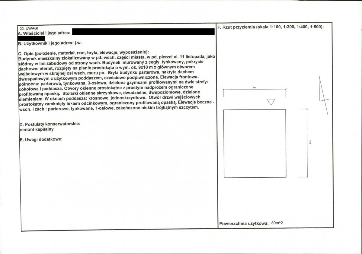 KEZN - Karta obiektu niewpisanego do rejestru, skan nr 2
