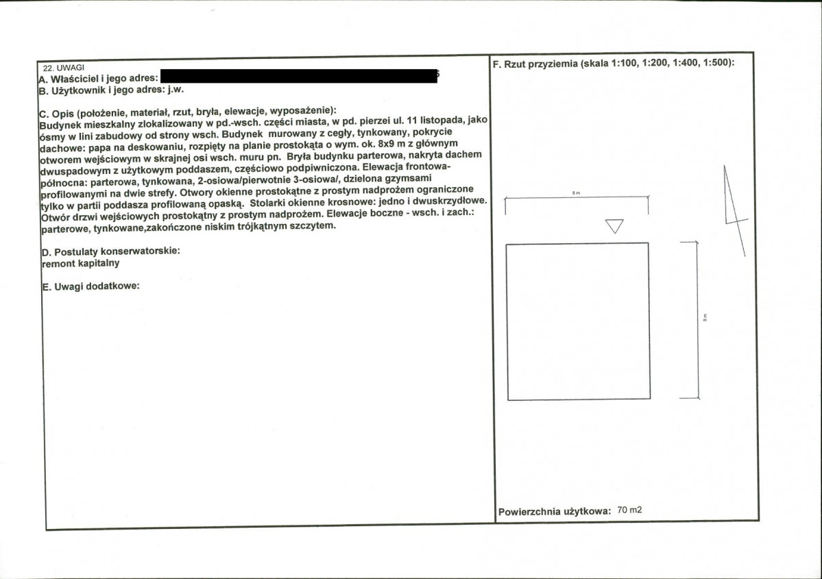 KEZN - Karta obiektu niewpisanego do rejestru, skan nr 2
