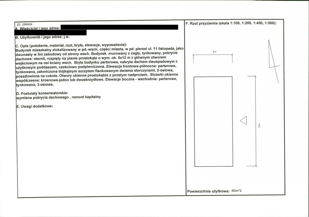 KEZN - Karta obiektu niewpisanego do rejestru, skan nr 2