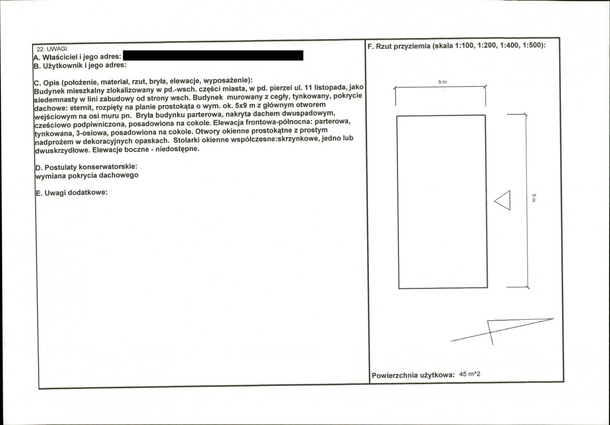 KEZN - Karta obiektu niewpisanego do rejestru, skan nr 2