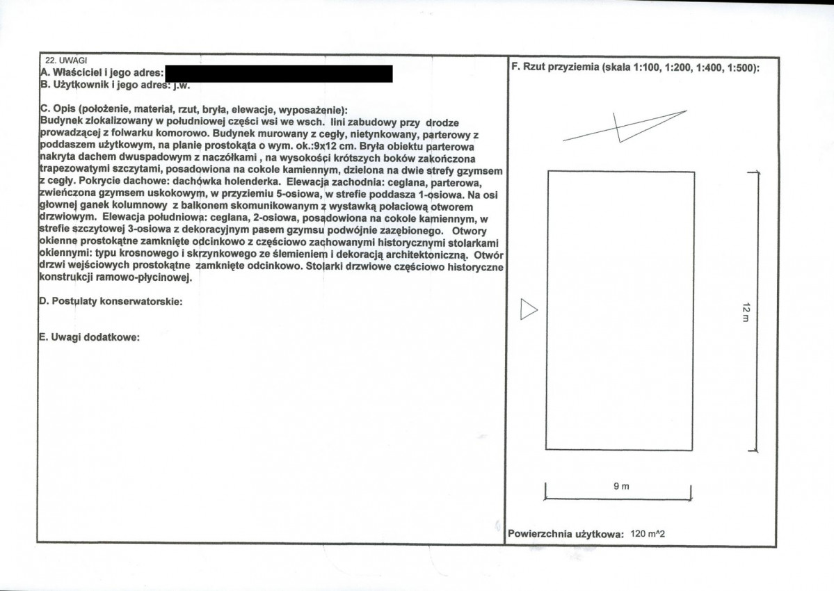 KEZN - Karta obiektu niewpisanego do rejestru, skan nr 2