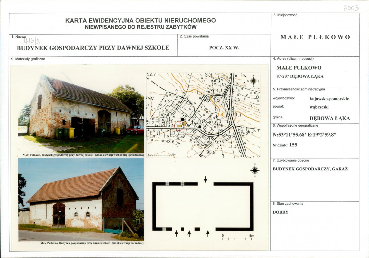 KEZN - Karta obiektu niewpisanego do rejestru, skan nr 1