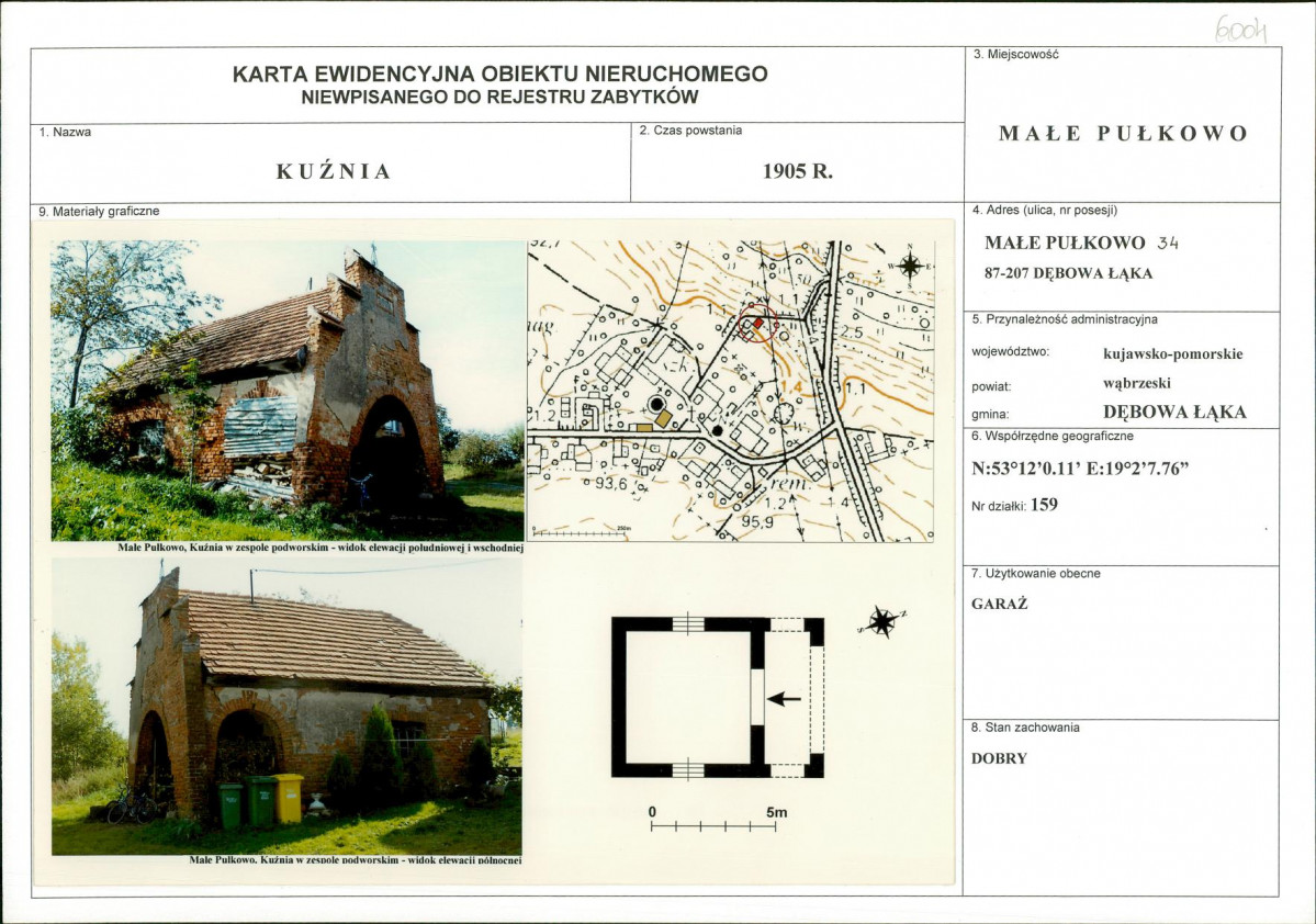 KEZN - Karta obiektu niewpisanego do rejestru, skan nr 1