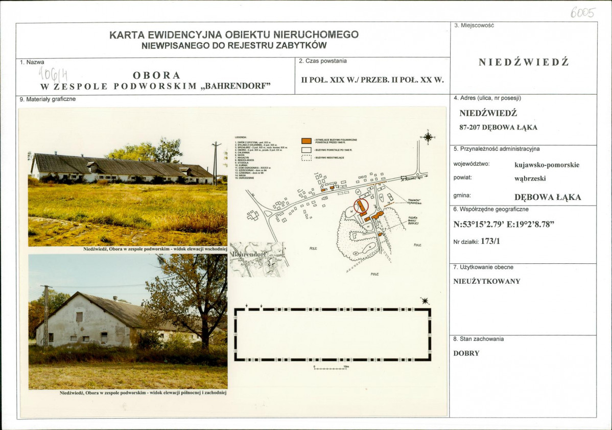 KEZN - Karta obiektu niewpisanego do rejestru, skan nr 1