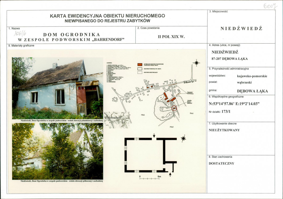 KEZN - Karta obiektu niewpisanego do rejestru, skan nr 1