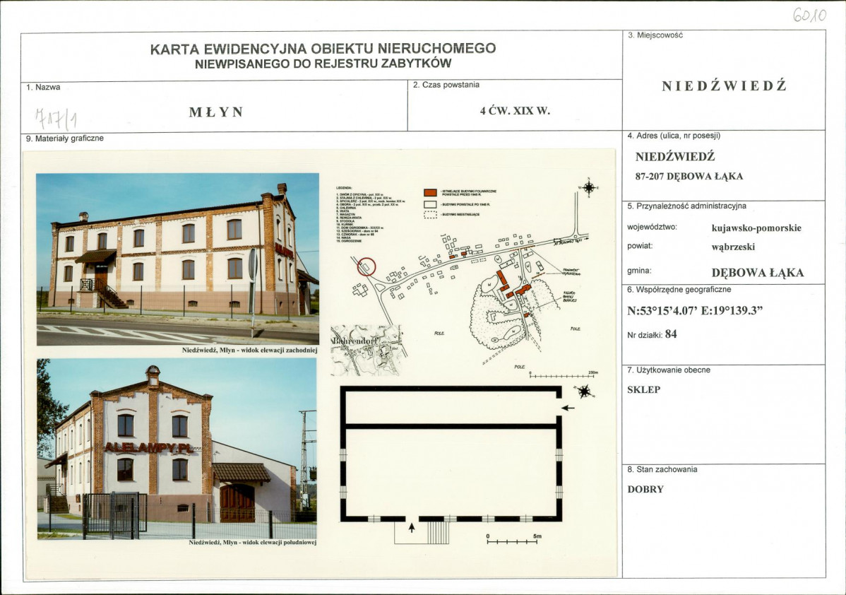 KEZN - Karta obiektu niewpisanego do rejestru, skan nr 1