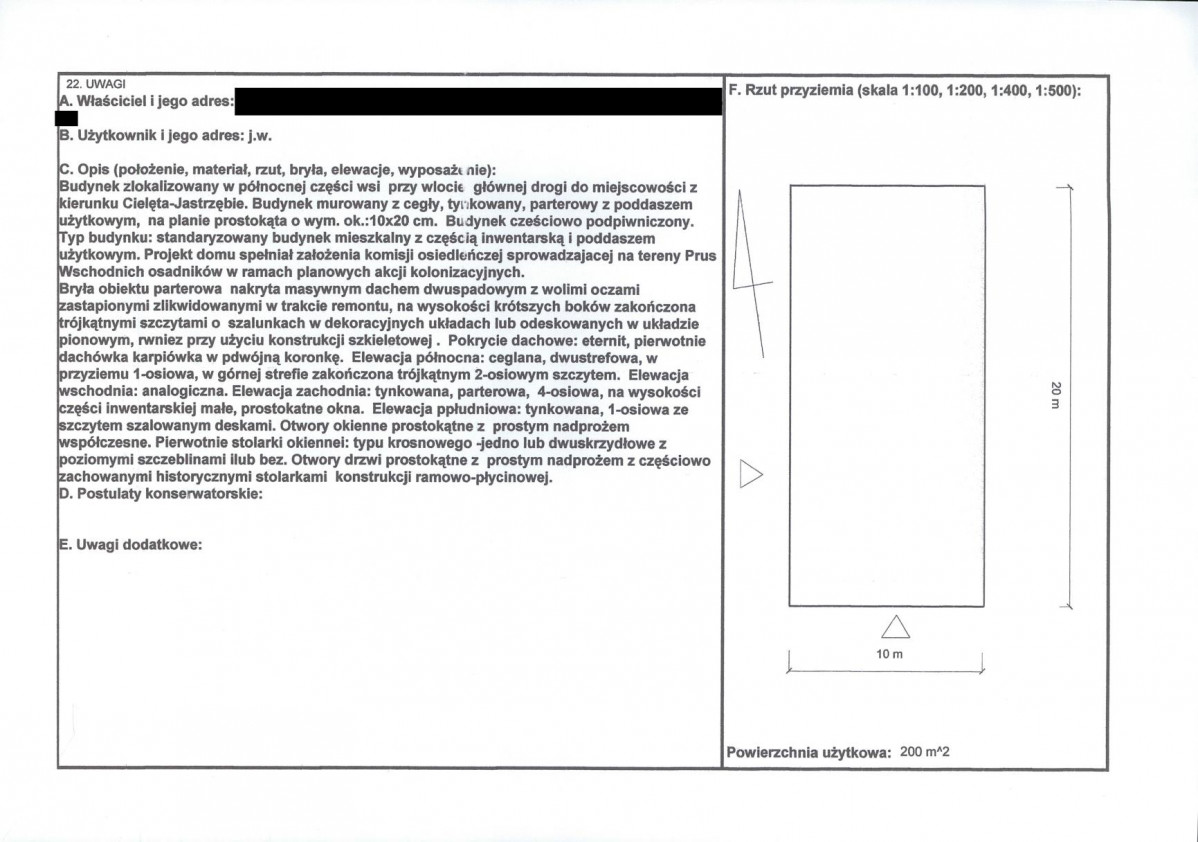 KEZN - Karta obiektu niewpisanego do rejestru, skan nr 2