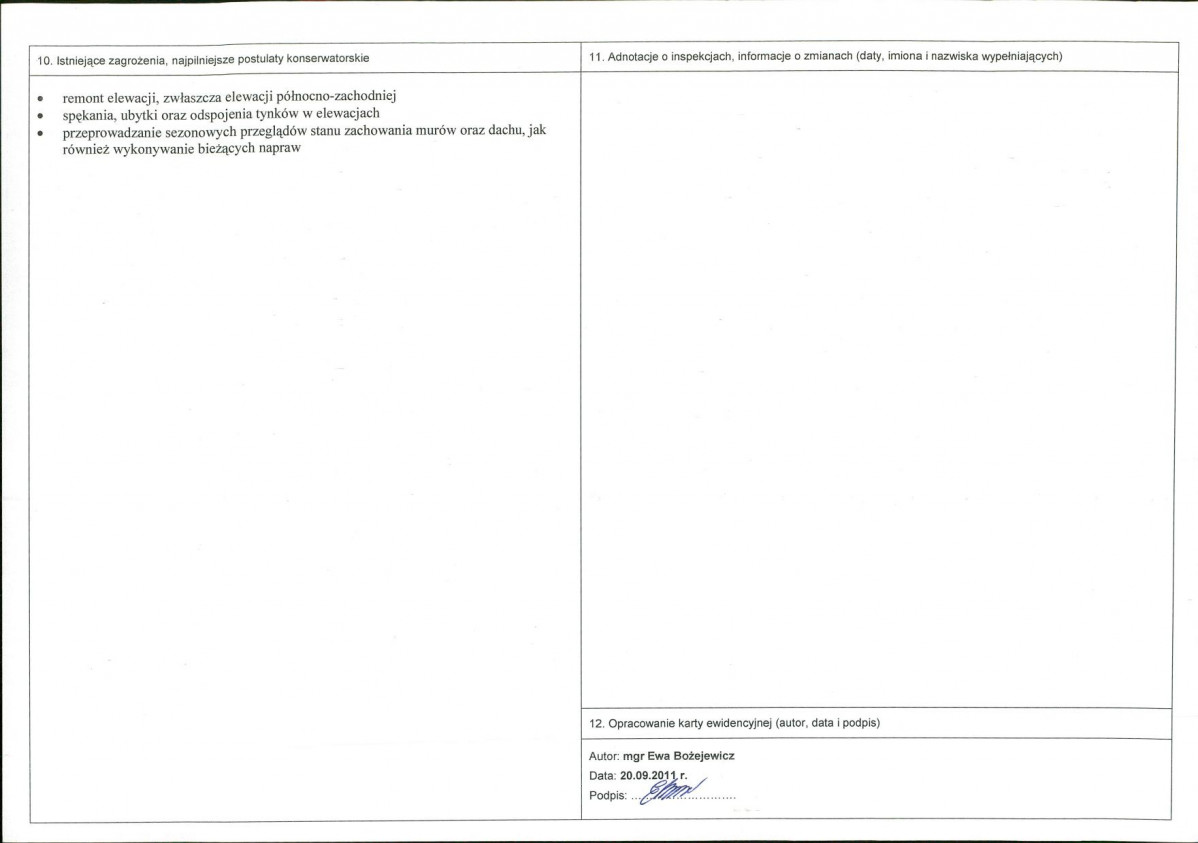 KEZN - Karta obiektu niewpisanego do rejestru, skan nr 2