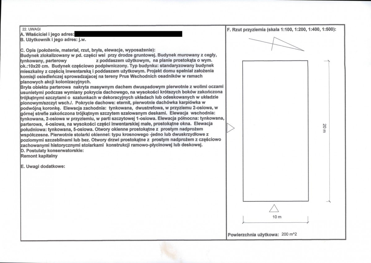 KEZN - Karta obiektu niewpisanego do rejestru, skan nr 2