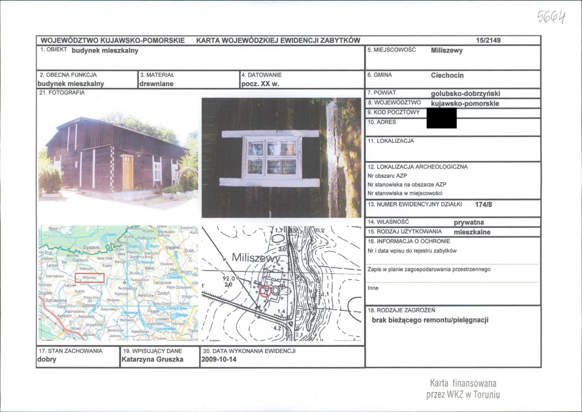 KEZN - Karta obiektu niewpisanego do rejestru, skan nr 1