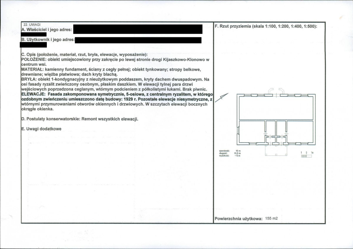 KEZN - Karta obiektu niewpisanego do rejestru, skan nr 2