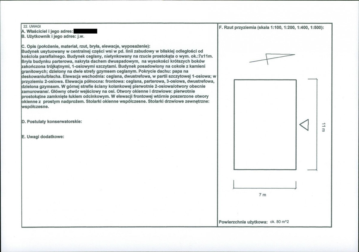 KEZN - Karta obiektu niewpisanego do rejestru, skan nr 2