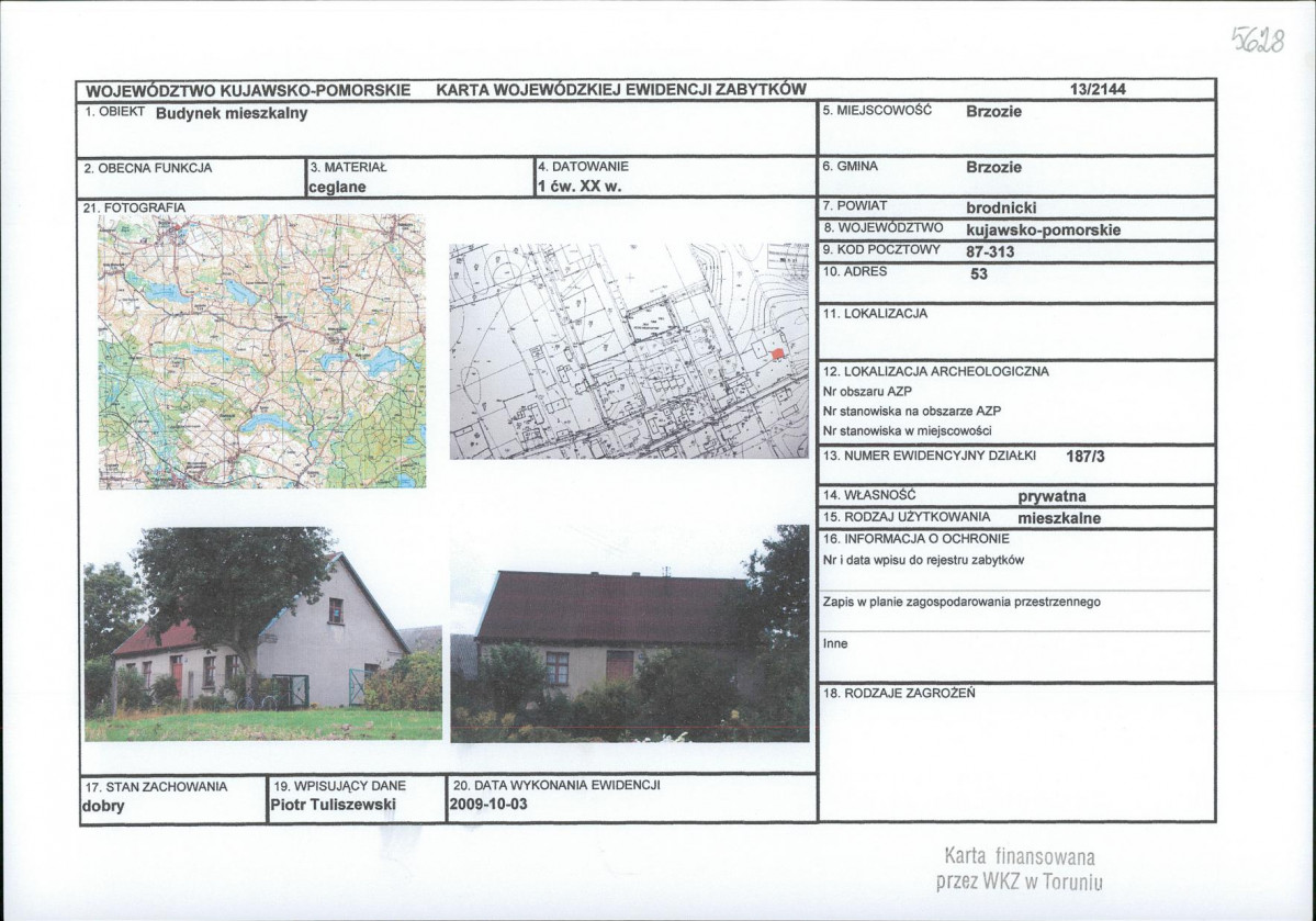 KEZN - Karta obiektu niewpisanego do rejestru, skan nr 1