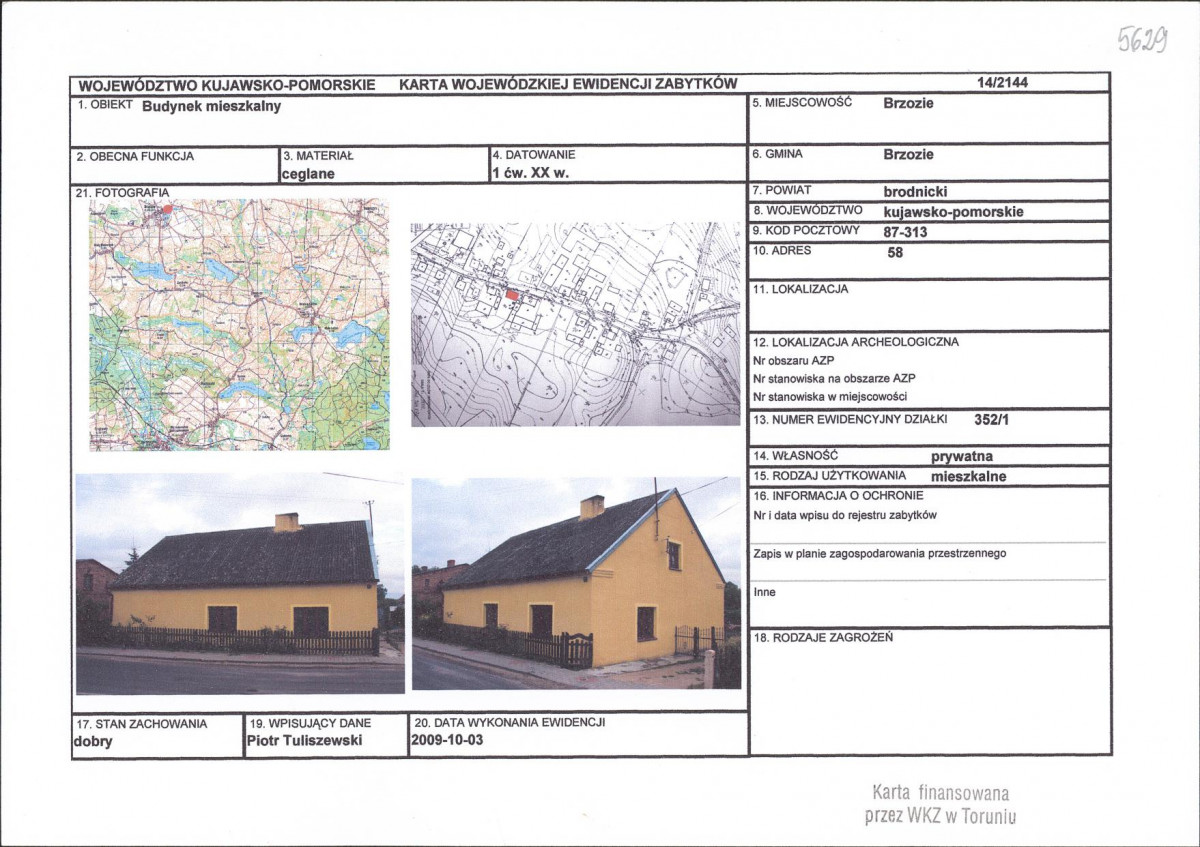 KEZN - Karta obiektu niewpisanego do rejestru, skan nr 1