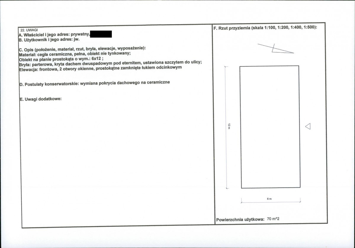 KEZN - Karta obiektu niewpisanego do rejestru, skan nr 2
